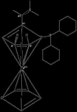 Ferrocene, 1-(Dicyclohexylphosphino)-2-[1-(Dimethylamino)Ethyl]-, [S-(R*,S*)]- (9Ci)